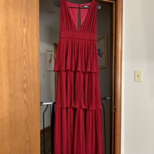 Ruffled full length dress